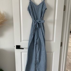 Blue and white denim Jumpsuit